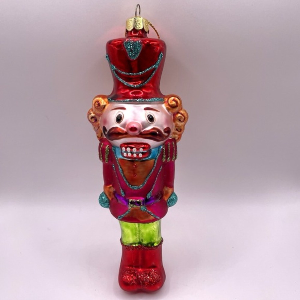 Nutcracker Toy Soldier 7"‎ Colorful Glass Glitter Christmas Ornament